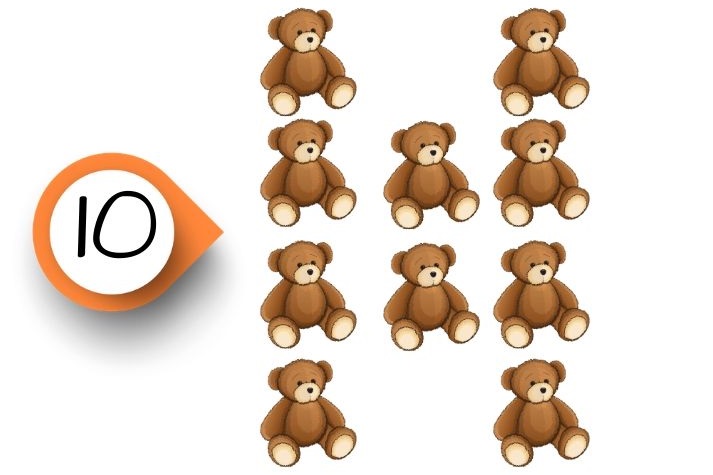10 teddy bears