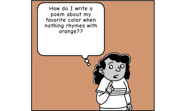 Orange poem cartoon
