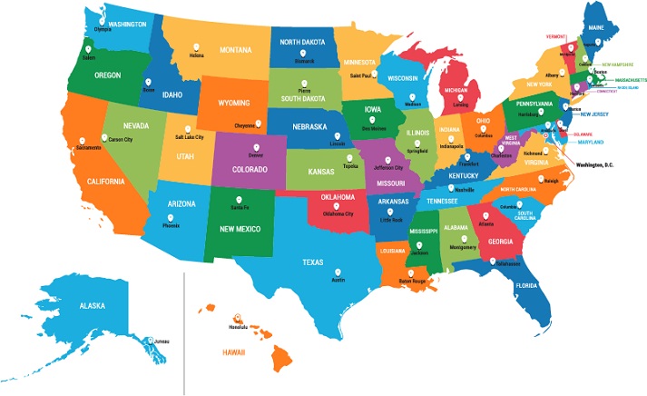 state map of america
