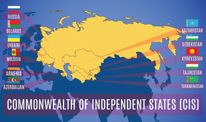 map of the countries in commonwealth of independent states