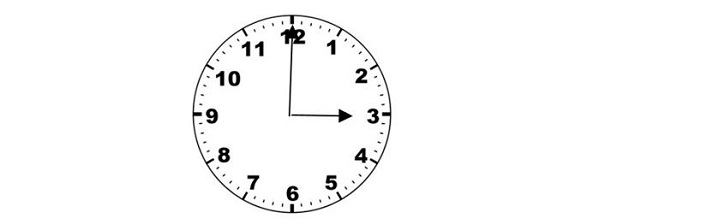 analog clock set for 3:00