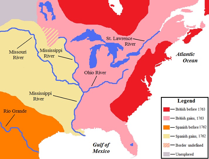 map of North America 1763