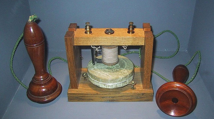 model replica of the first telephone
