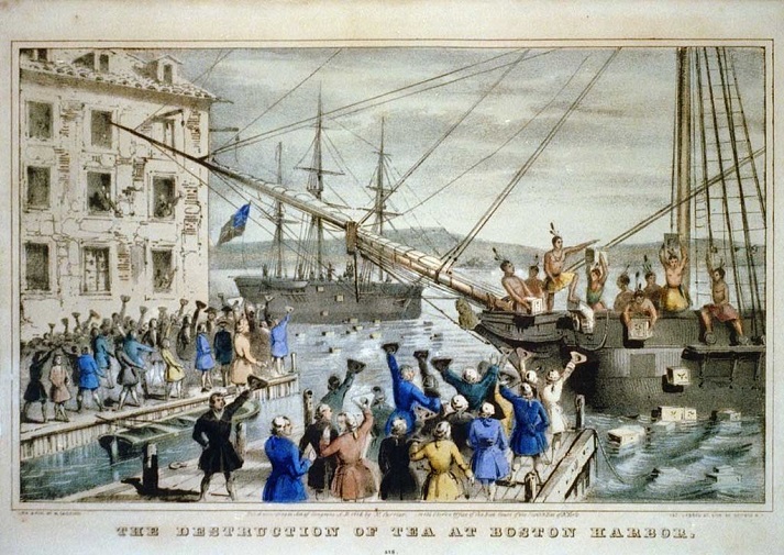Destruction of Tea at Boston Harbor