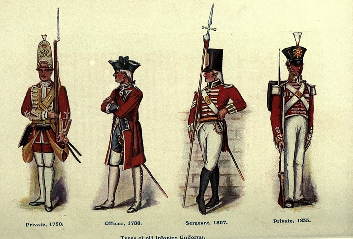 British old infantry uniforms