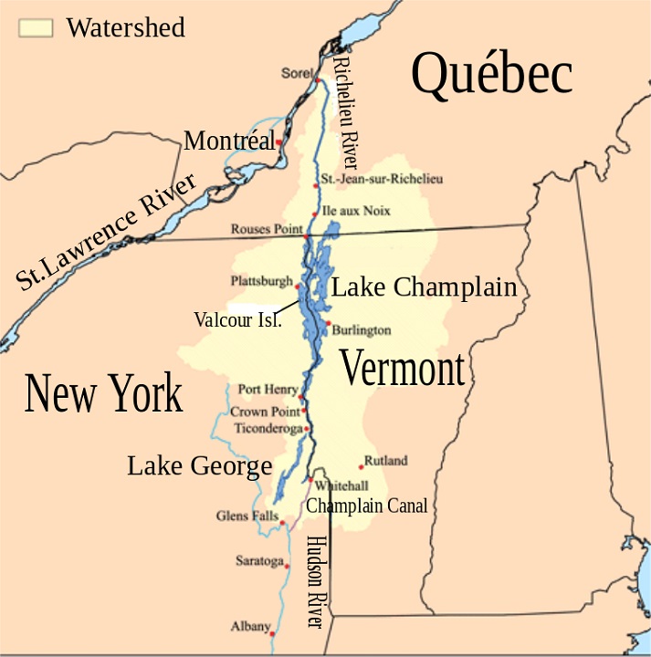 map of Lake Champlain