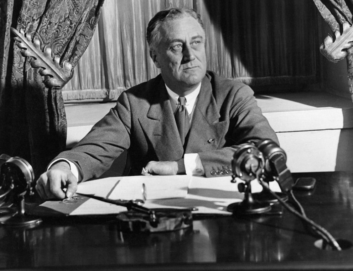 President Franklin D. Roosevelt Broadcasting his First Fireside Chat Regarding the Banking Crisis from the White House