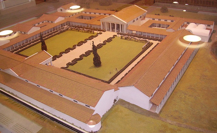 view of Fishbourne Roman Palace in West Sussex, United Kingdom