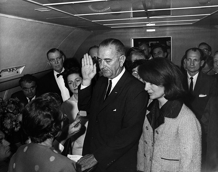 LBJ taking the oath of office, 1963