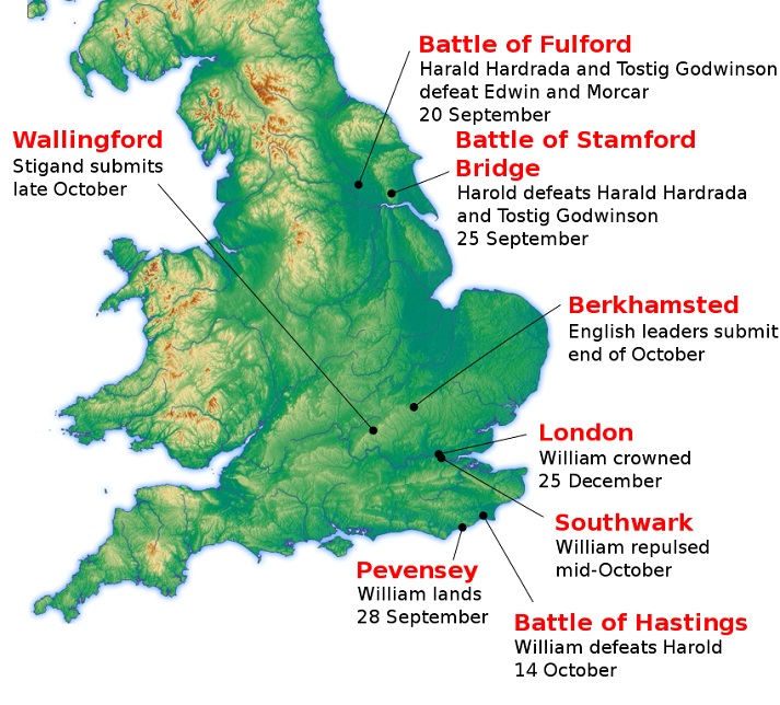 The Norman conquest of England in 1066