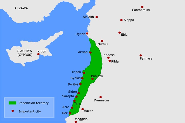 map of Phoenician territory