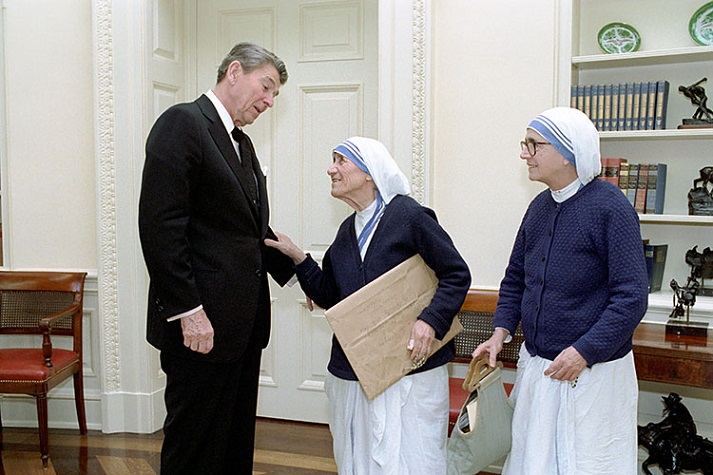President Ronald Reagan and Mother Teresa, 1985
