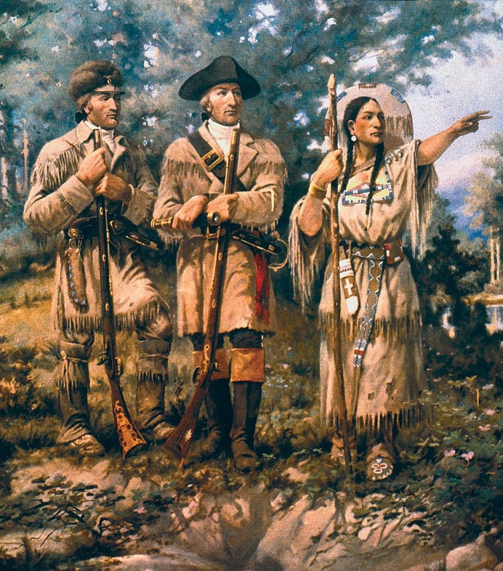 Detail of Lewis and Clark at Three Forks