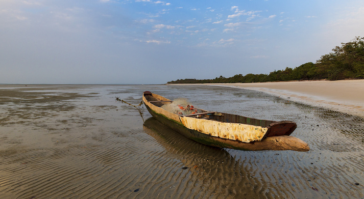 canoe on river