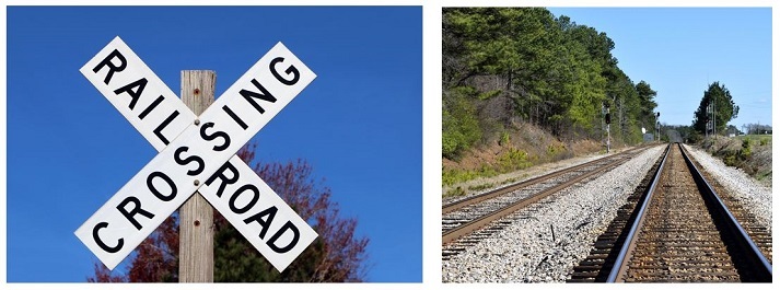 railroad sign and tracks