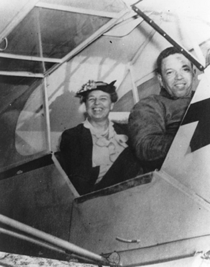 Eleanor Roosevelt and Charles Chief Anderson, Chief Flight Instructor of the Tuskegee Airmen