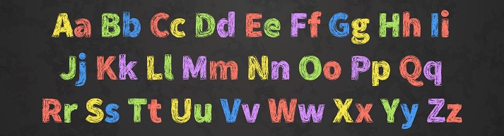 alphabet with uppercase and lowercase letters