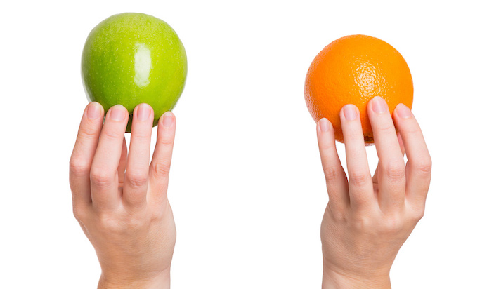 comparing apple to orange