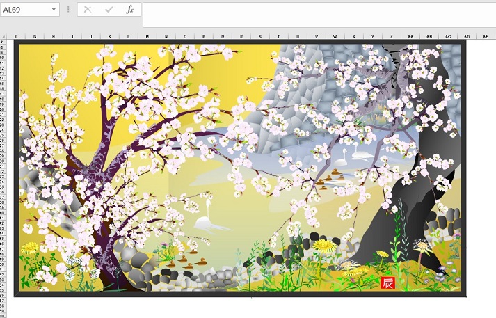 Excel version of Cherry Blossoms at Jogo Castle