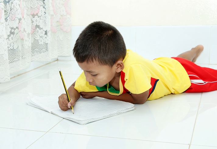 boy writing