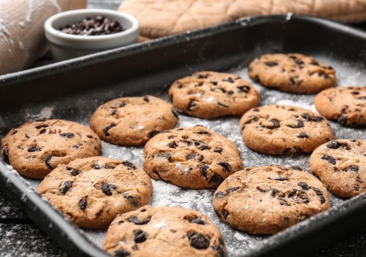 chocolate chip cookies on tray