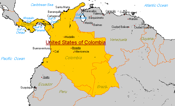 United States of Colombia map