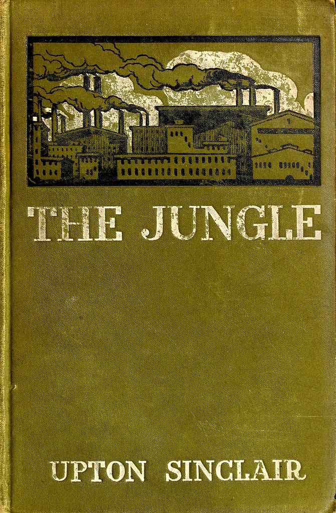 Front cover of The Jungle (1906), written by Upton Sinclair and published by Doubleday, Page & Company