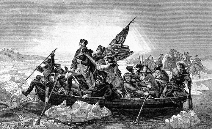 Washington crossing the Delaware River