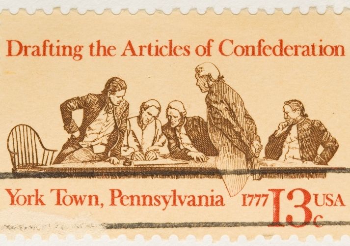 drafting articles of confederation stamp