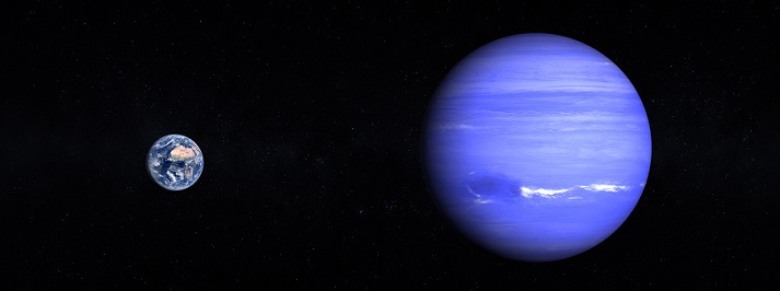 Earth compared to Neptune