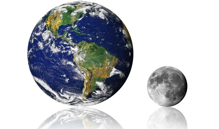 Earth compared to moon