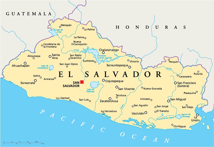 El Salvador Map 10800 