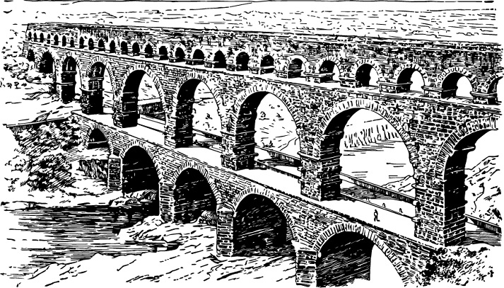 Roman Aqueduct engraving