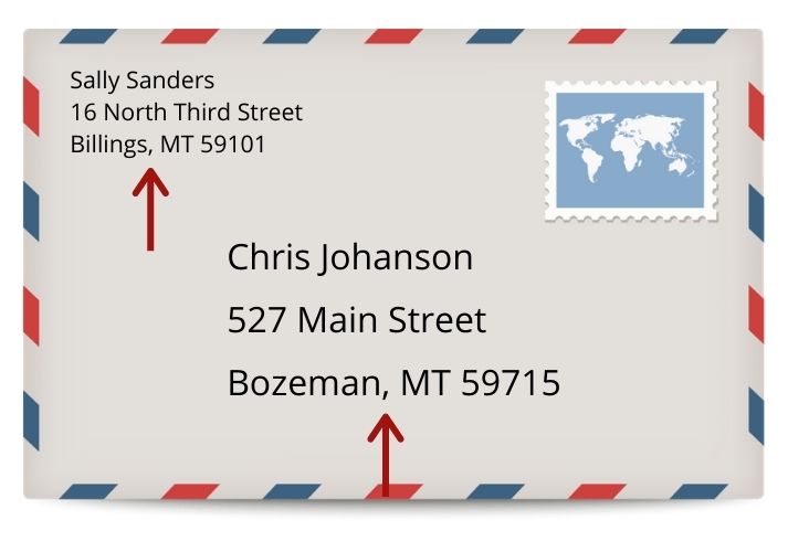 address on an envelope