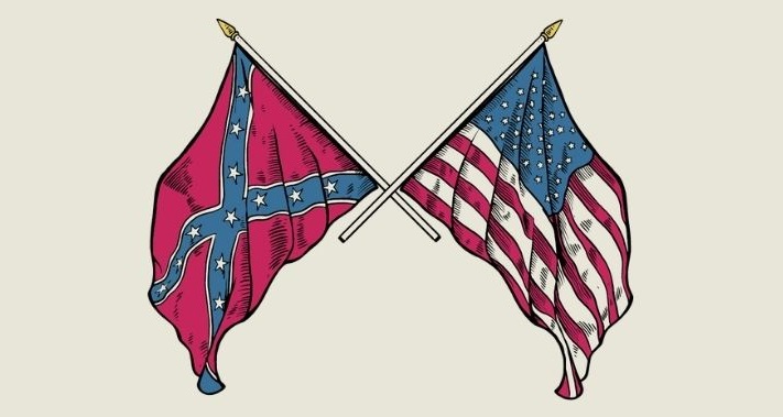union and confederate flags