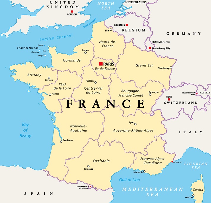 map of France