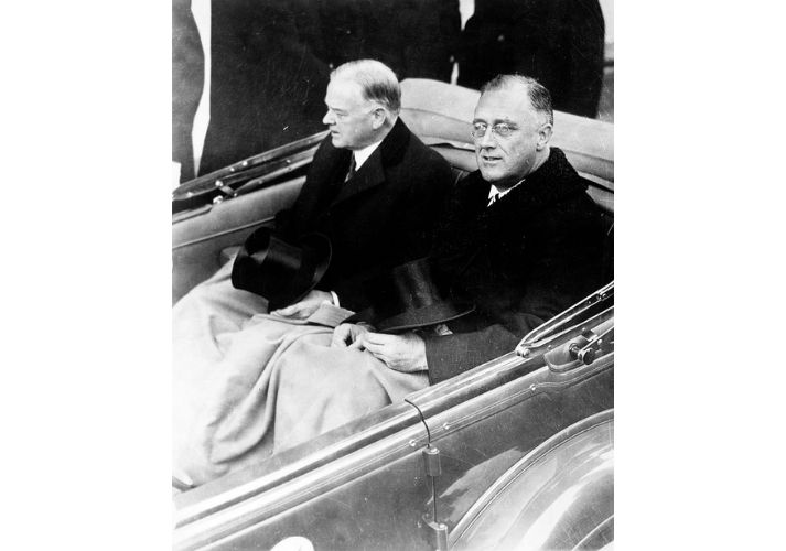 Hoover and FDR en route to 1933 inauguration
