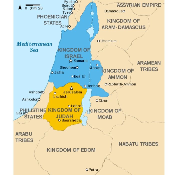 map of the Kingdoms of Israel and Judah