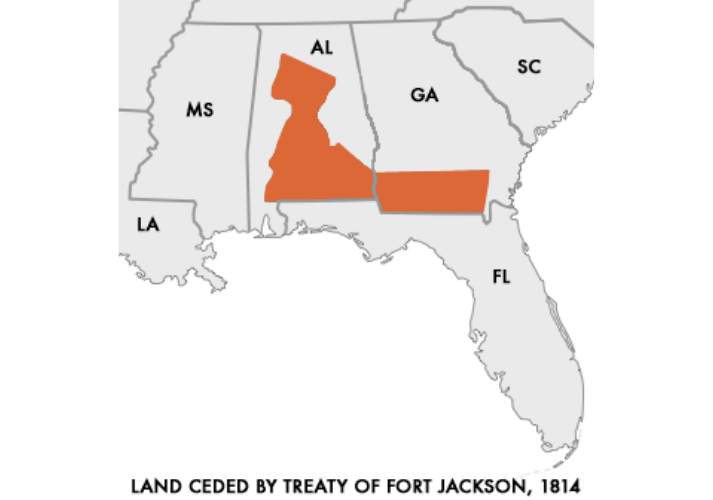 map of land ceded to the U.S.