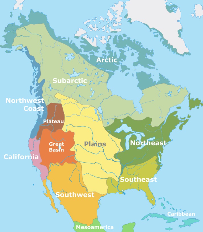Classification of indigenous peoples of North America map