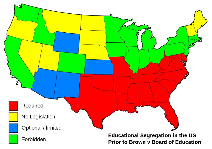 map showing school segregation