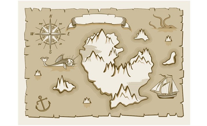 map with compass rose