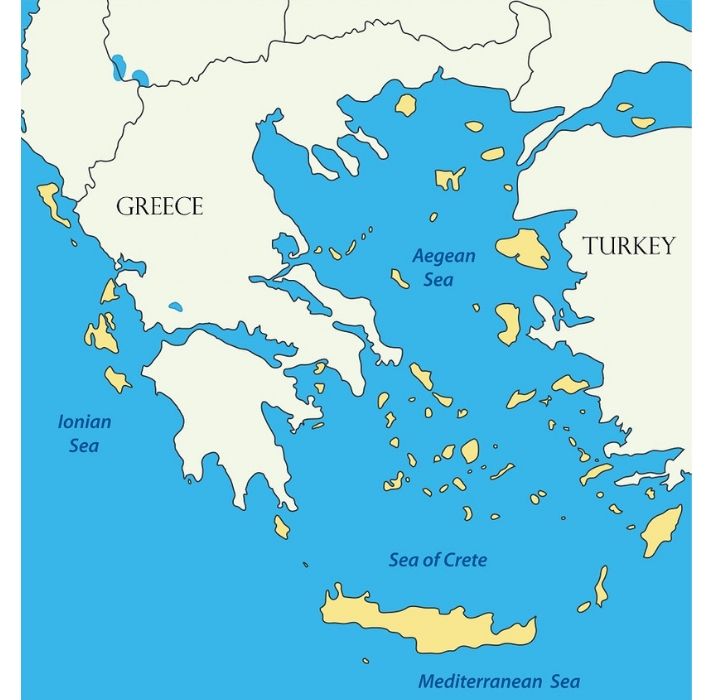 map of Greek islands