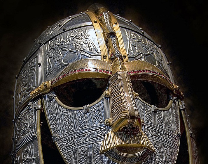 Replica of the helmet from the Sutton Hoo ship-burial 1, England