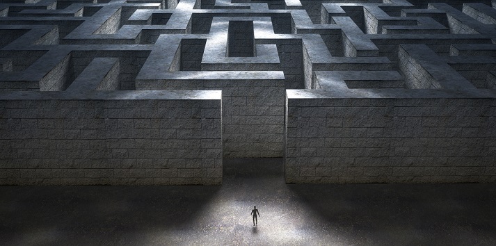 man entering a maze