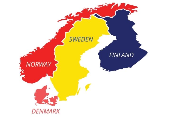 Nordic countries map