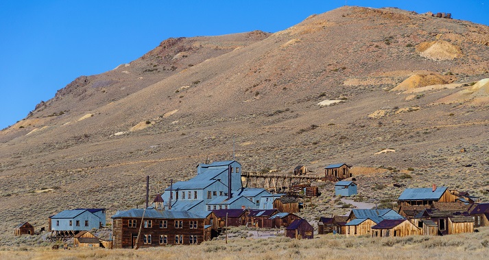 abandoned old western gold-mining town