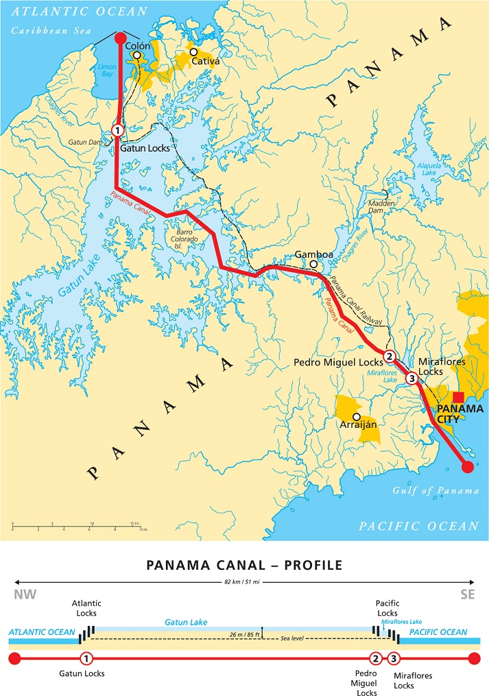 Panama Canal Map 12708 