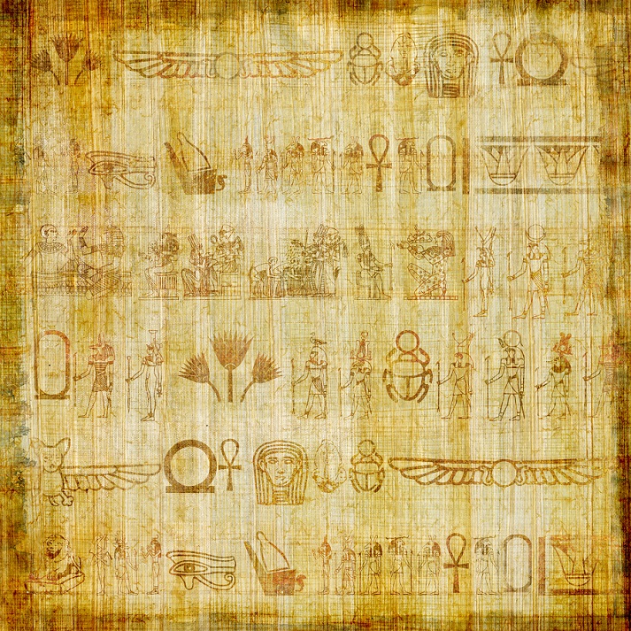 papyrus parchment with hieroglyphics