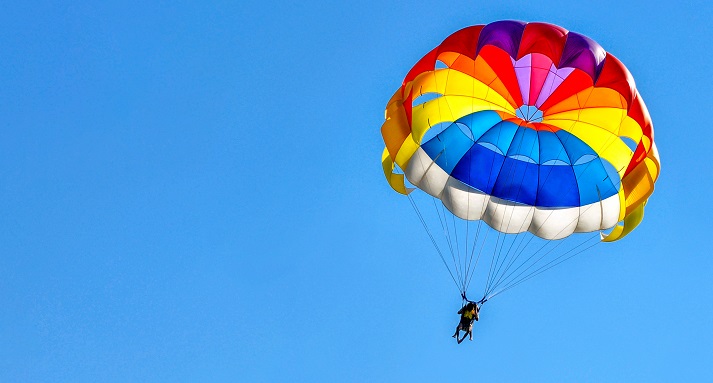 skydiver with a parachute